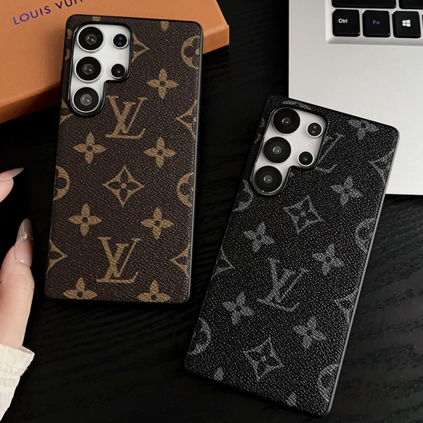 Moda Marca Rótulos Luxo Couro Silicone Capa Para Samsung Galaxy S23 S24 S25 Ultra S25/S24Plus Capô - detalhe