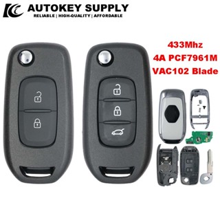 Para Renault 2013-2017 Kadjar Captur Megane3 433MHz PCF7961M 4A Chip 2/3 Botões VAC102 Lâmina Chave Remota em Oferta na Shopee