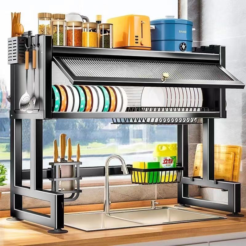 Escorredor De Louças Organizador De Pia De Cozinha Bancada Para Cozinha Prateleira Porta 65cm