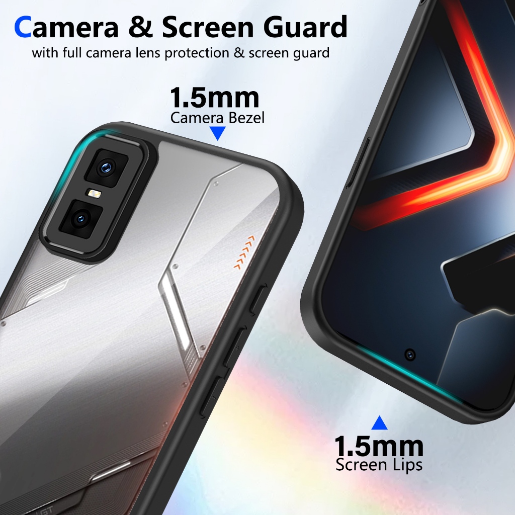 Infinix GT 30 20 Pro 5G 2025 GT20Pro GT30Pro Acrílico Traseiro Fosco Caso Transparente Soft Silicone Borda À Prova De Ch - detalhe