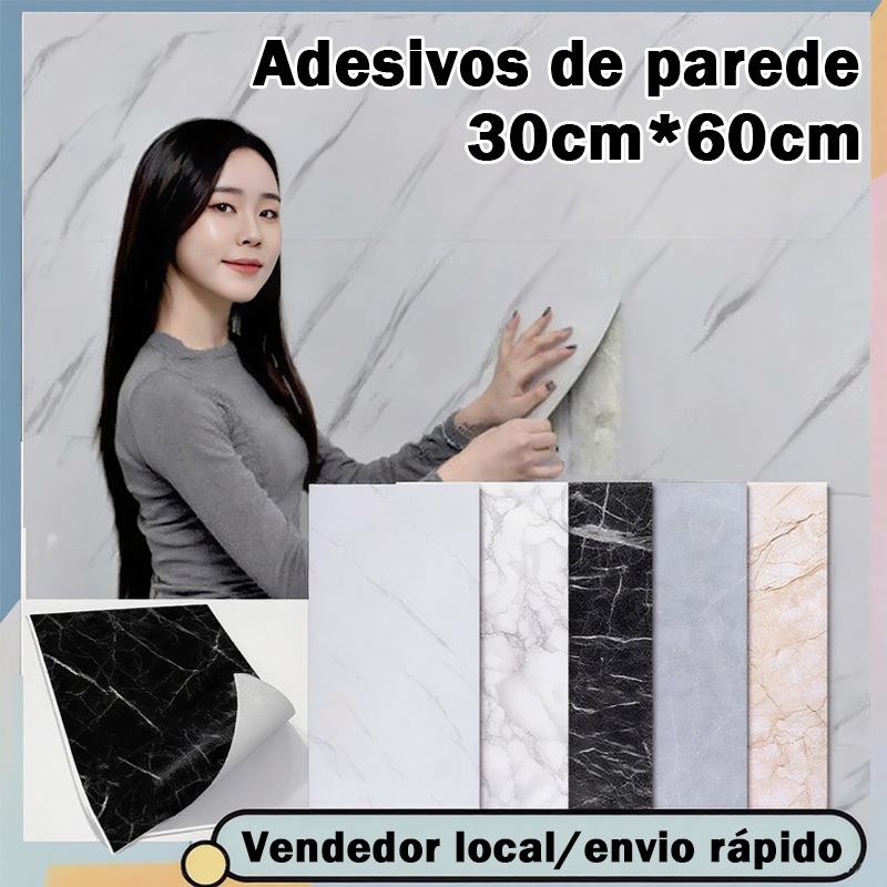 KIT Placa Adesiva 3d Mármore De Parede Relevo Lavável 30cm X 60cm-Entrega rápida e