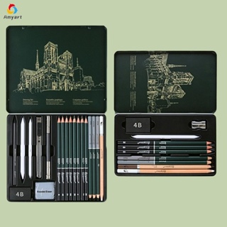 Kit Lápis De Desenho 10/12/19 Pc Esboço Lápis Profissional Grafite Carvão Artistas Material De Arte em Oferta na Shopee