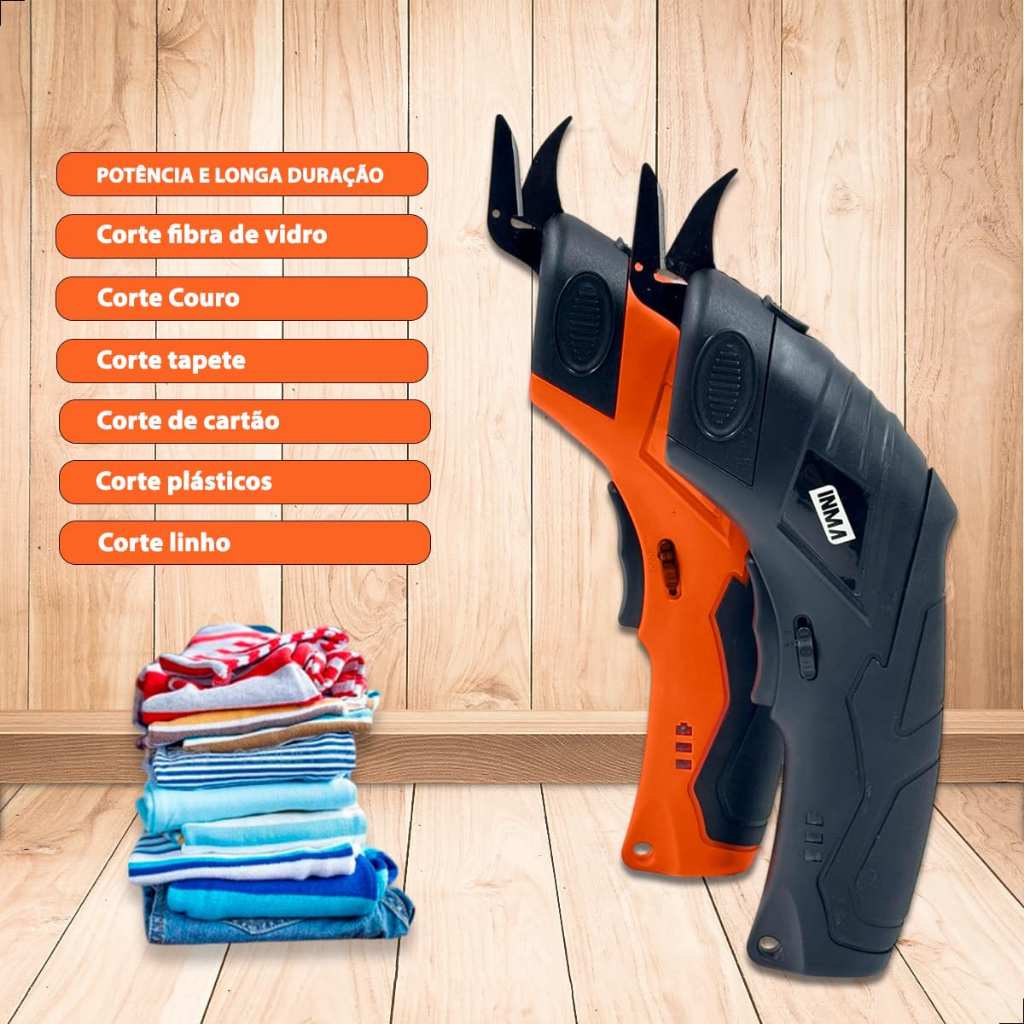 Tesoura Elétrica Para Tecidos Usb Recarregável Bivolt 4.2V 11000RPM em Oferta na Shopee
