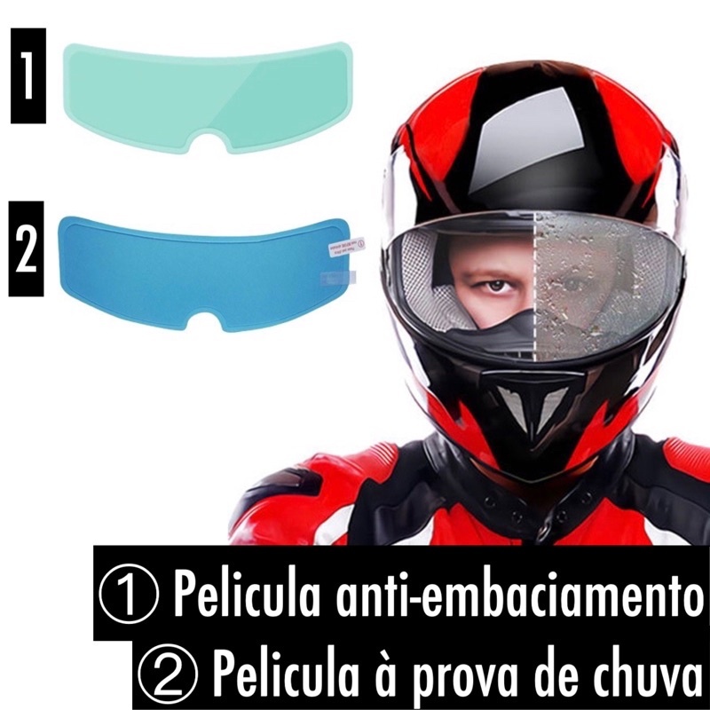 Recomendo Filme Para Capacete À Prova De Chuva/Motocicleta/HD/Lente De Antiembaçante em Oferta na Shopee
