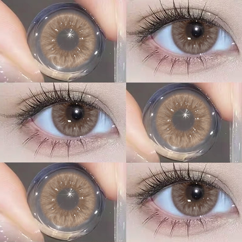 EYESHARE Lente De Contato Marrom/Rosa , 1 Par De Lentes Coloridas , Anual , Mais Vendidas , Envio Rápido Do Brasil