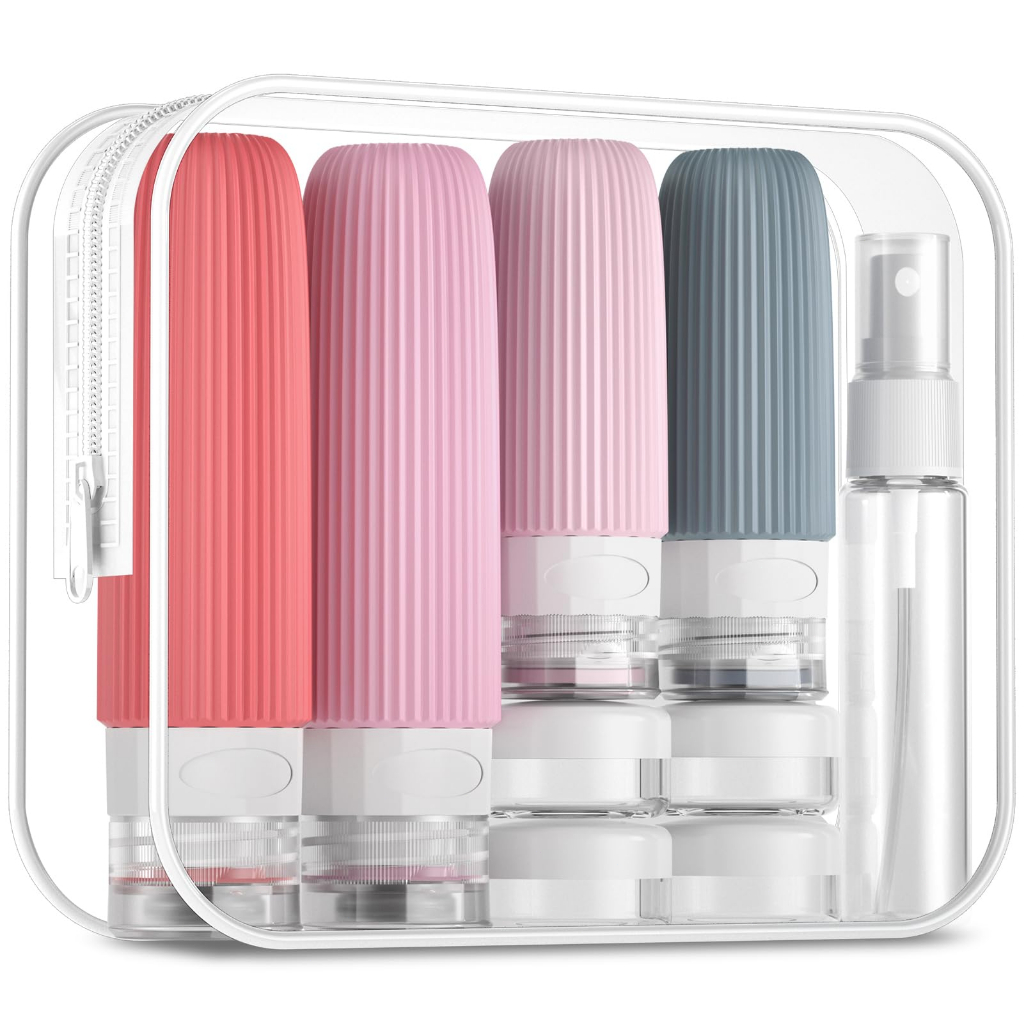 Kit Potes Frascos Silicone Viagem Creme Shampoo Condicionador Cosméticos 16/4 Peças