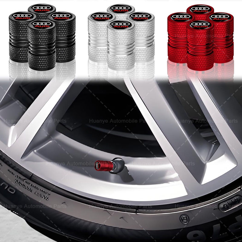 4 Pçs Liga Pneu De Carro Anti-Ferrugem Tampa Da Válvula Logotipo Do Para Audi A3 8P A6 C5 A4 B6 B8 S4 RS4 S5 B9 S3 8V RS