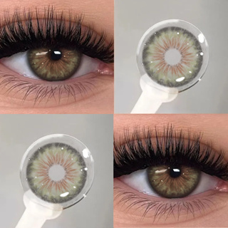Lentes De Contato Coloridas KSSEYE 2pcs Cleópatra Verde/Marrom/Cinza 14.2MM Anuais Para Miopia Com Graus (0-8.00) em Oferta na Shopee