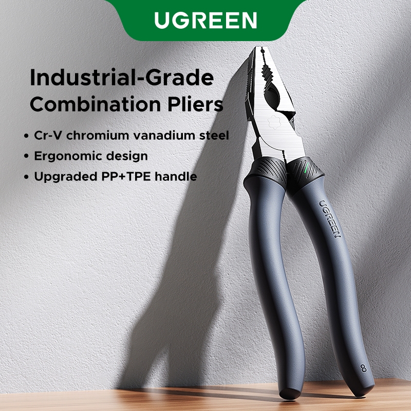 Alicate Combinado De Nível Industrial UGREEN – Cabo Ergonômico Antiderrapante , Preto Fosco , 8 Polegadas , Multifuncion em Oferta na Shopee
