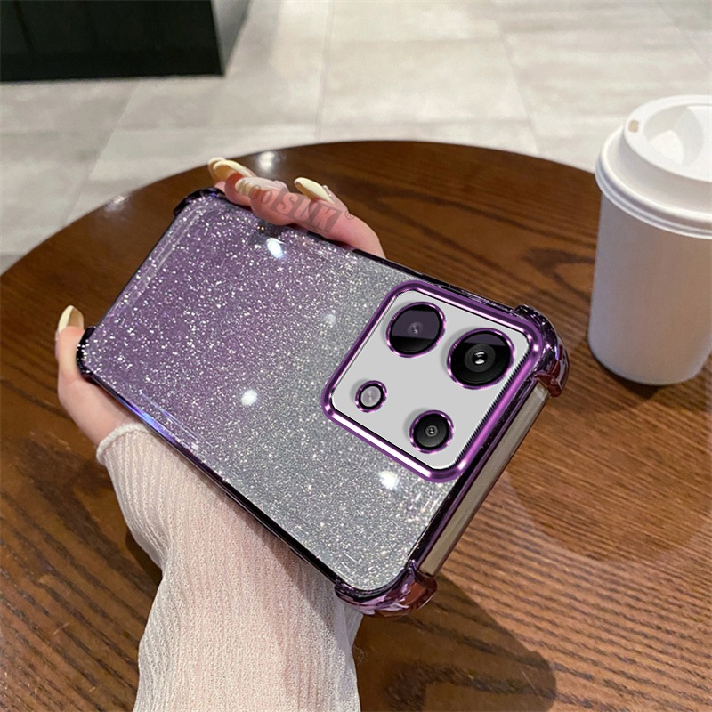 Bonito Caso Para Motorola Moto G86 G56 G05 E14 E15 G72 G53 G53y Brilhante Giltter Cartão Chapeamento Macio Telefone Emba - detalhe