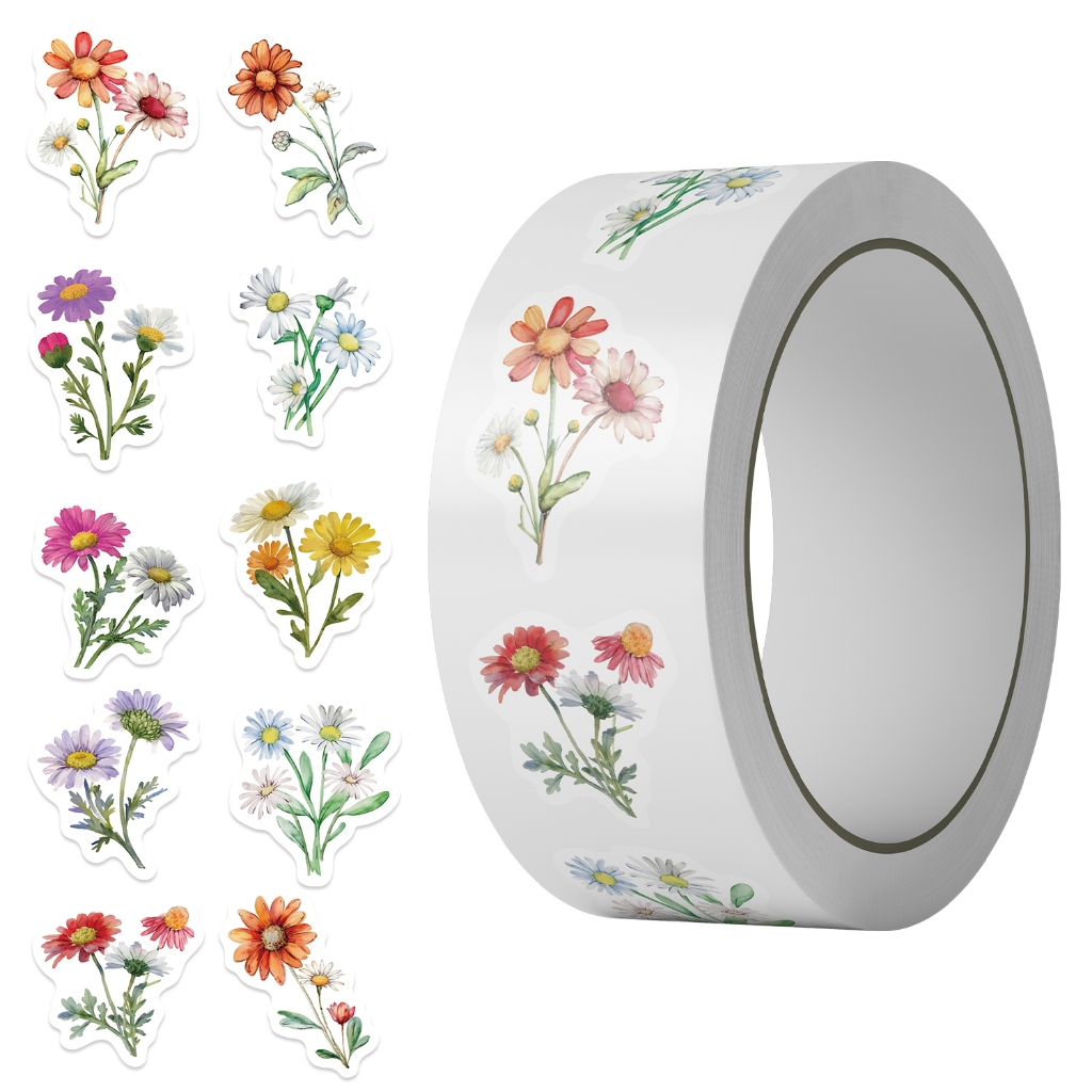 500 Pçs Margarida Flor Selvagem Rolo Adesivos Graffiti Dos Desenhos Animados Skate À Prova Dwaterproof Água Bagagem Espo em Oferta na Shopee