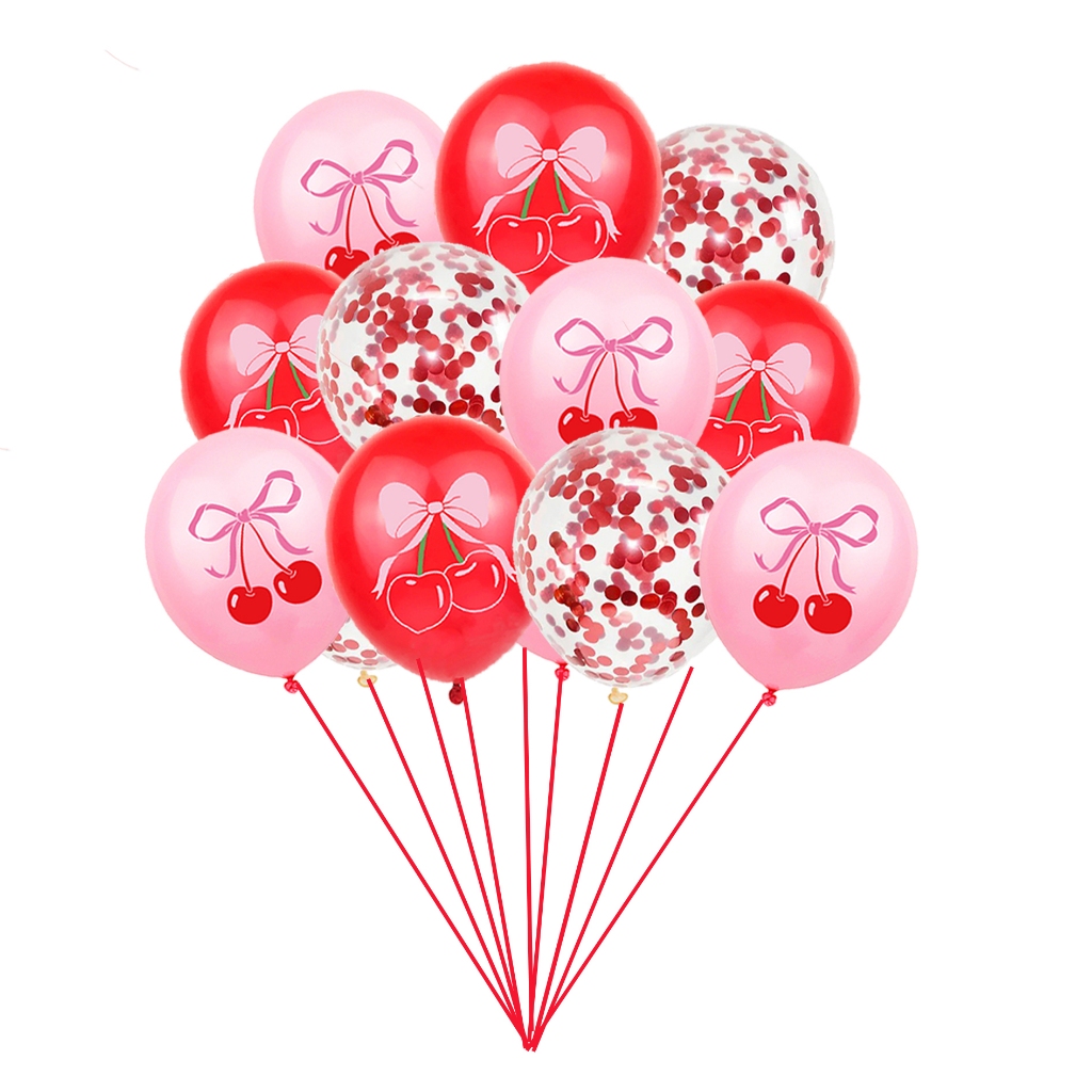 8/16pcs Balões De Cereja Para Decoração De Festa De Aniversário De Casamento em Oferta na Shopee