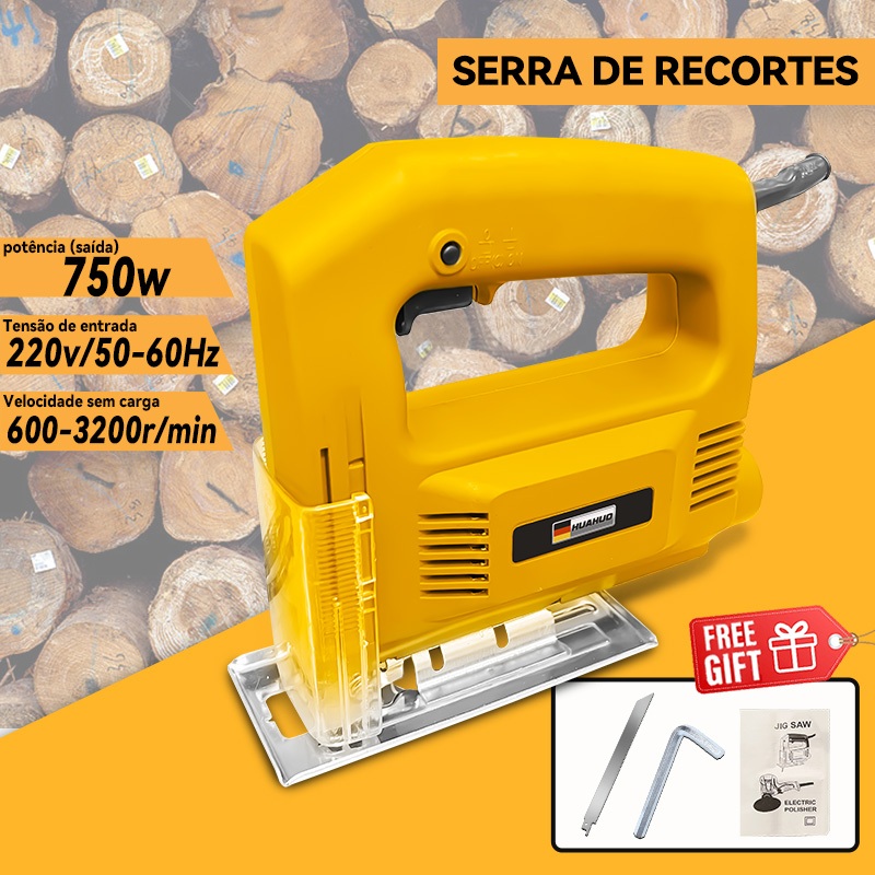 Serra Tico Tico 750w Uso Profissional Base Ajustável Corta MadeiraMetal Aluminio Plastico