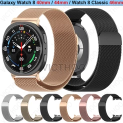 Pulseira De Metal Milanesa Acessórios De Substituição Para Galaxy Watch 8 44mm 40mm Classic 46mm Ultra 2025