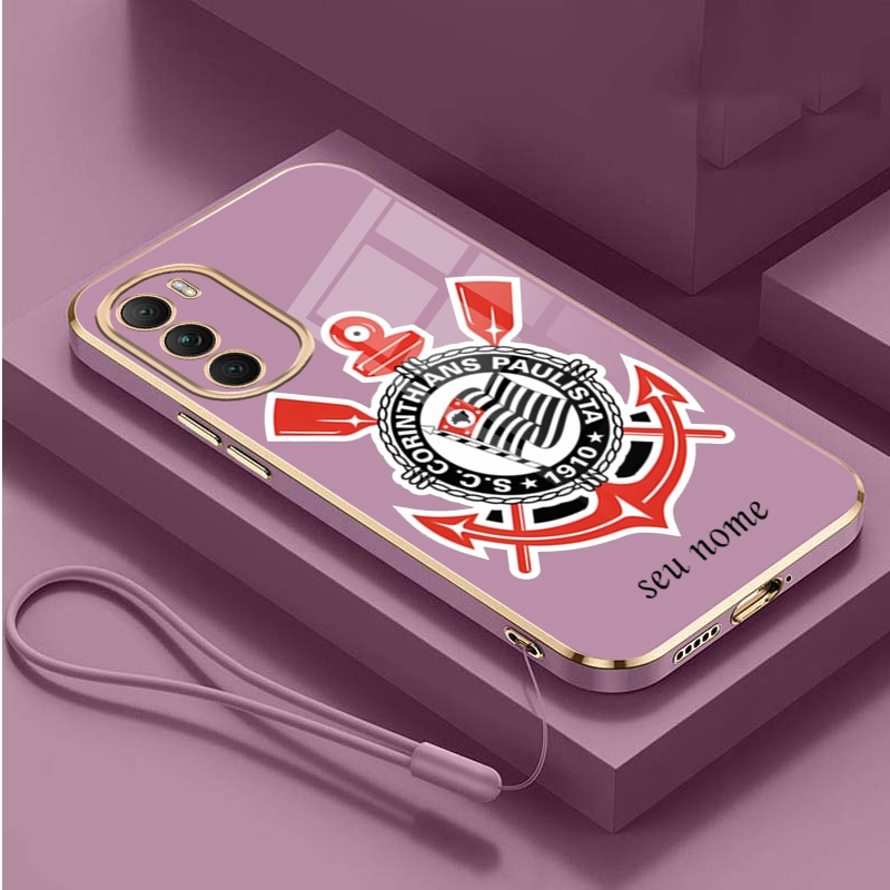 MOTO G22 G53 Nome Personalizado Capa Anti Queda Clube Corinthians Paulista Case