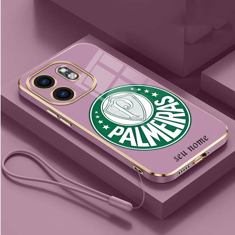 infinix Smart 9 X6532 X6531 Hot 50i Hot50 Pro Nome Personalizado Capa Anti Queda Palmeiras Club Square Soft Case