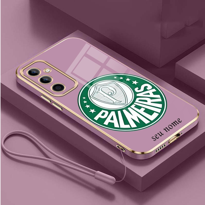 Samsung A56 5G A36 A26 A16 A06 5G Nome Personalizado Capa Anti Queda Palmeiras Club Square Soft Case