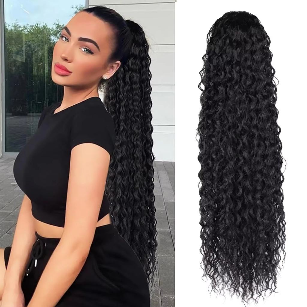 Sway Hair Rabo De Cavalo Cacheado Cabelo Orgânica Aplique Cabelo Rabo De Cavalo Bio Fibra