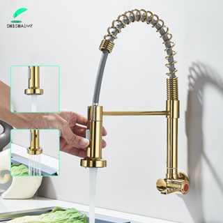 Torneira De Cozinha Com Cone Duplo Flexível De Parede Dourada 1/4 Traseira em Oferta na Shopee