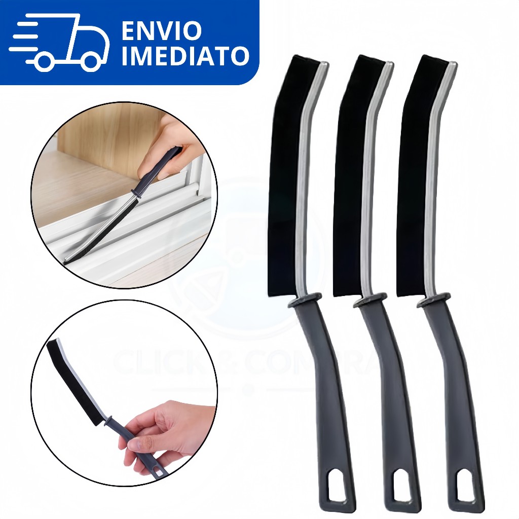 KIT 5 Escova de Limpeza Escovinha Limpa Canto Universal para Banheiro e Janelas Multifuncional 1/2/3/5 KIT