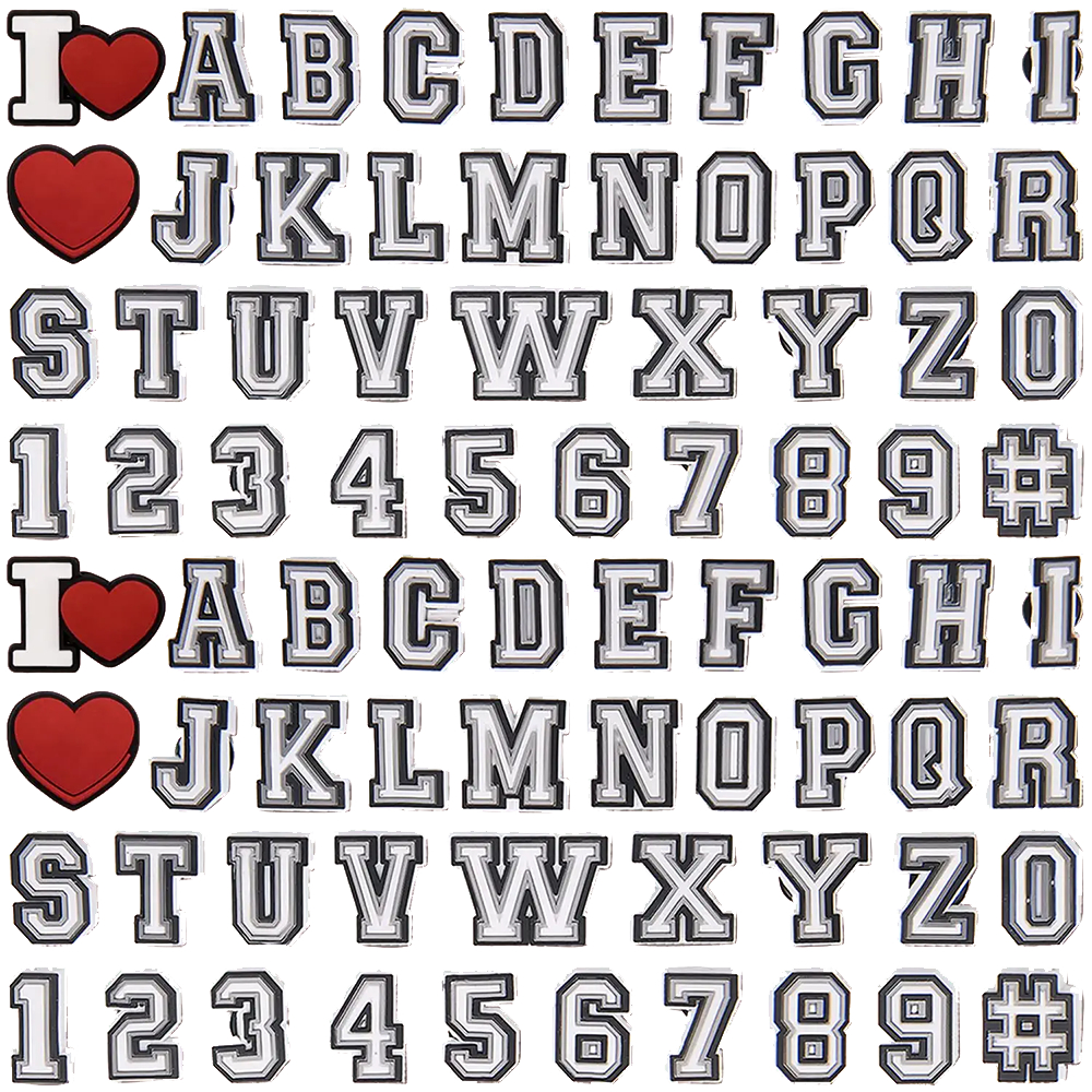 Quente 1 Pçs Letra Az Número Sapato Encantos DIY Tamancos Aceessories Sandálias Pino Decorar Fivela Presentes