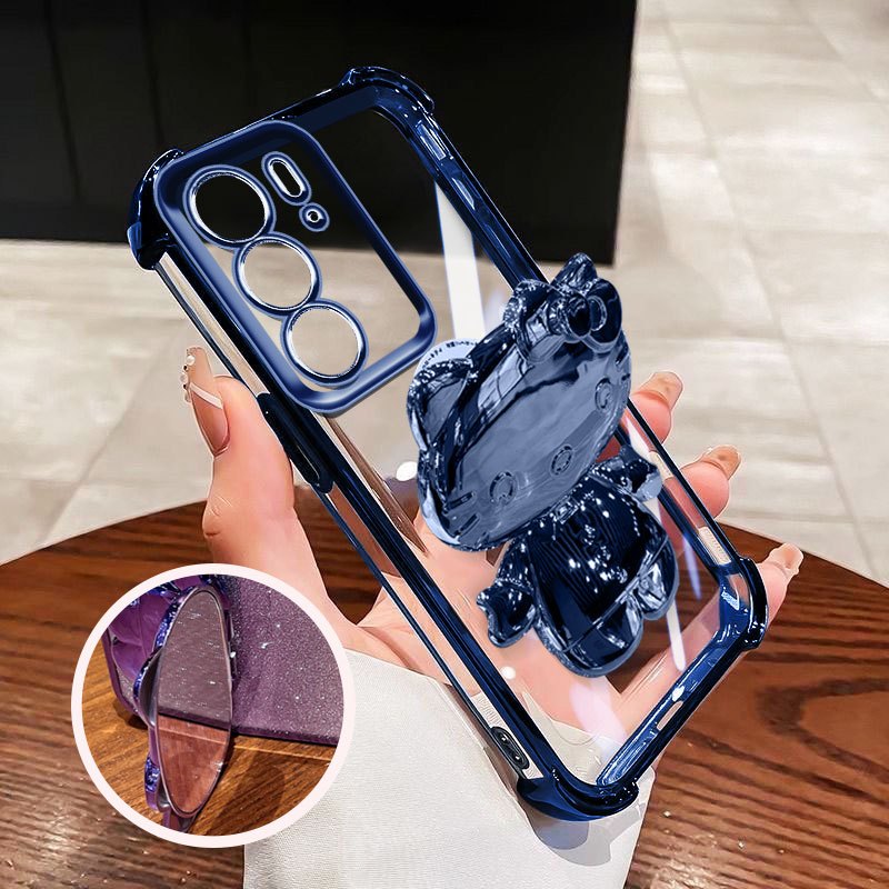 YBD Embalagem Para Realme C71 C75 C75X 14X OPPO Reno 12 Pro 12F Oco Borboleta KT Espelho Suporte Fino Claro Caso De Tele em Oferta na Shopee