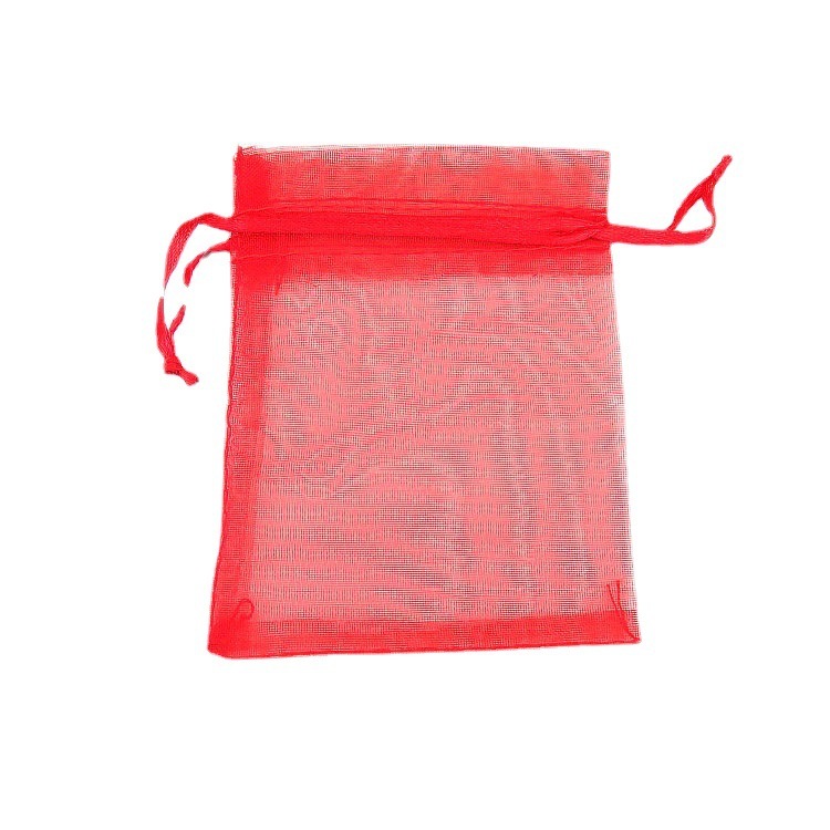 10 * 15cm Saco De Fio Vermelho Presente Com Cordão Malha Para Embalagem De Jóias