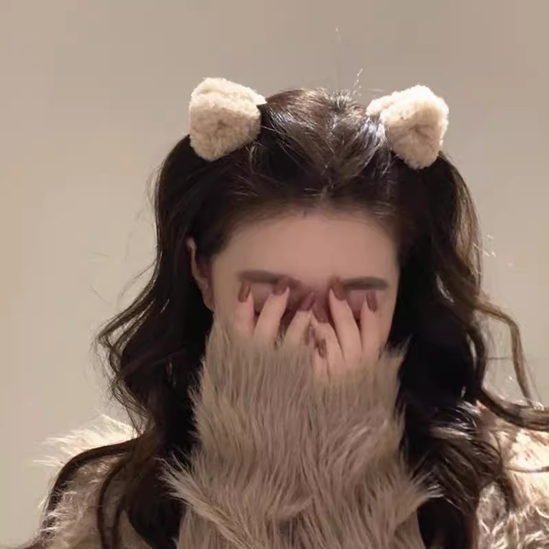 Grampo De Cabelo De Orelha De Gato De Pelúcia Clipe Lateral Feminino Franja Quebrado Pequeno De Risco Bonito Princesa Ca