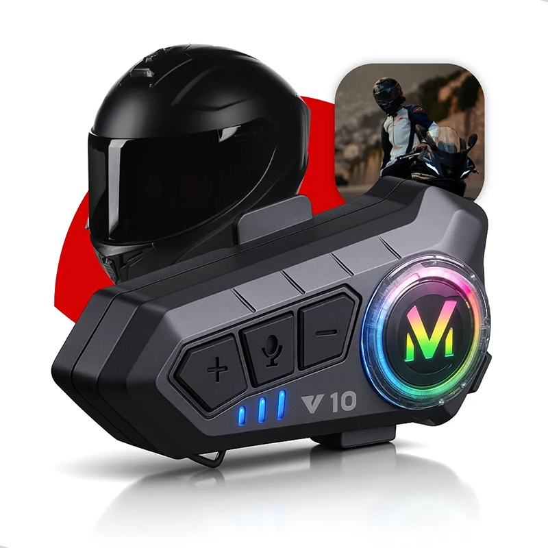 Adequado para capacete de motocicleta fone de ouvido Bluetooth sem fio RGB Android