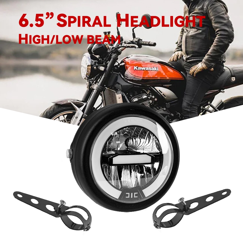 Universal 6.5 Polegada Motocicleta Led Farol Para Harley Sportster Cafe Racer 6.5 " Lâmpada De Cabeça Redonda Honda Yama
