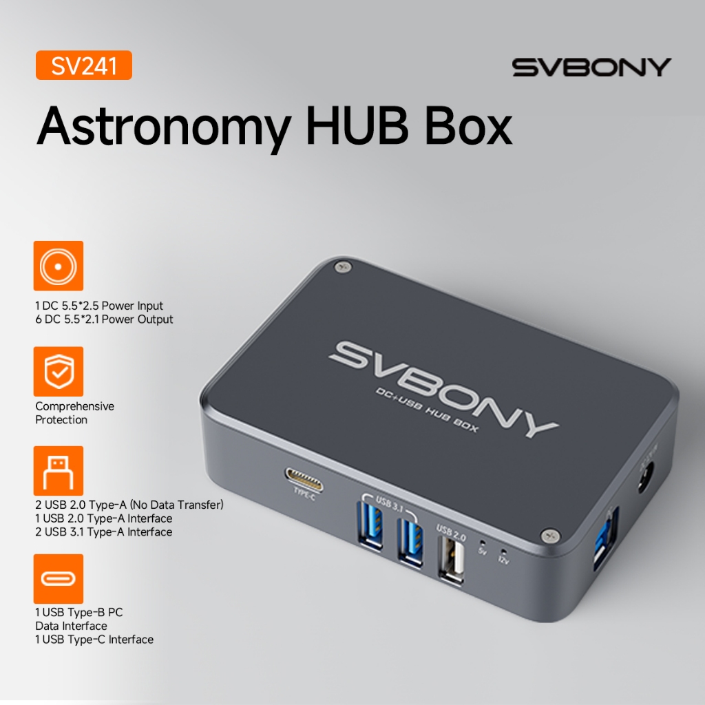 SVBONY SV241 Portátil Astronomia Bolso HUB Caixa USB & Tipo-C Multi-Porta Evitar Curto-Circuito Proteção Abrangente Para em Oferta na Shopee