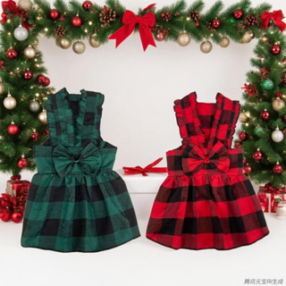 Fantasia De Natal Para Animais De Estimação – Vestido Xadrez Com Babados Ursinho De Pelúcia E Cães Pequenos em Oferta na Shopee
