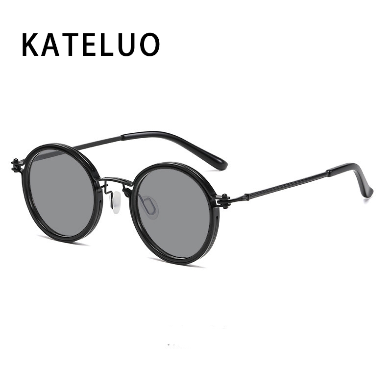 Óculos De Sol Retrô Com Armação Redonda De Metal KATELUO 10749 em Oferta na Shopee