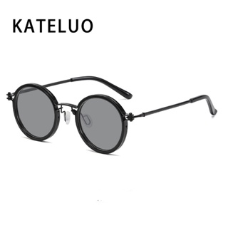 Óculos De Sol Retrô Com Armação Redonda De Metal KATELUO 10749 em Oferta na Shopee