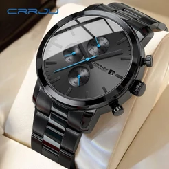 CRRJU Relógio masculino de luxo multifuncional para negócios, à prova d'água, 2287 XS