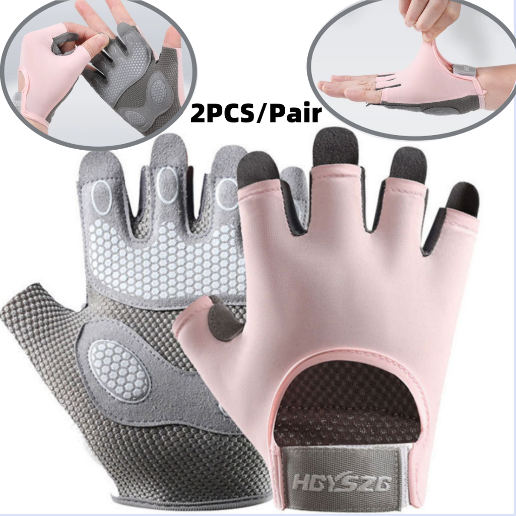 Luvas de fitness unissex de meio dedo com alça de pulso para condicionamento de musculação