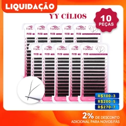 Fadvan 10PCS YY eyelashes Extensão De Cílios Postiços Em Formato De Premium Maquiagem Y shape 8-15