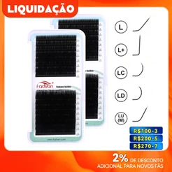 Fadvan 16 Linha L/+/LC/LD/LU Extensões Falsas De Cílios Fox Maquiagem Mista De Faux Para Enxerto