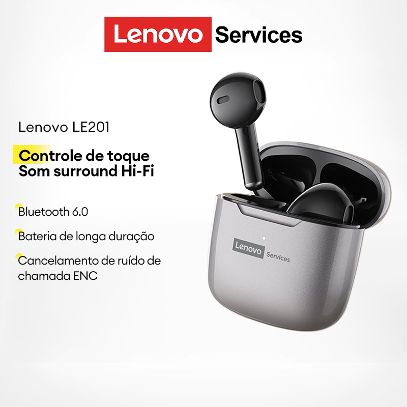 Lenovo LE201 Bluetooth 6.0 Fones De Ouvido Alta Fidelidade Qualidade Som Toque Inteligente em Oferta na Shopee