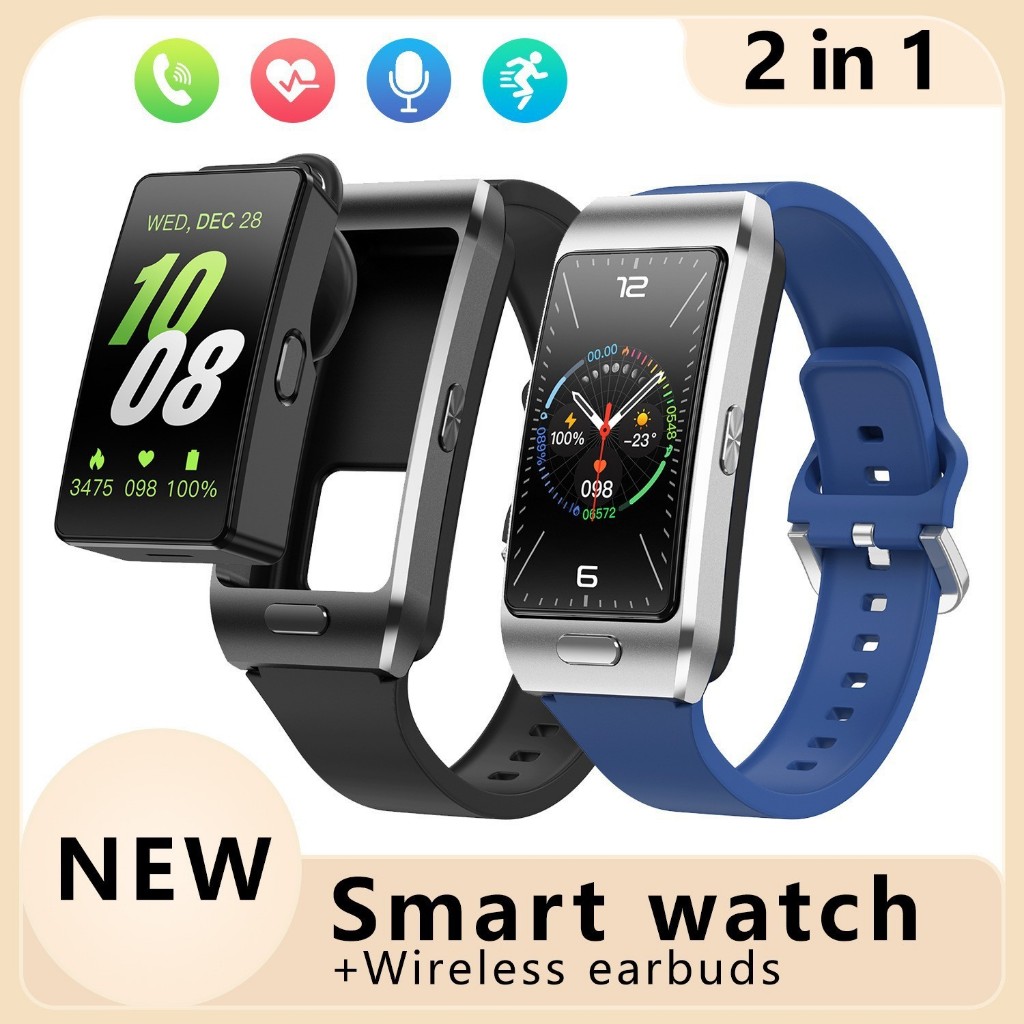 2025 Novo 2 Em 1 Relógio Inteligente Com Fones De Ouvido Smartwatch TWS Fone Bluetooth Chamada Freqüência Ca