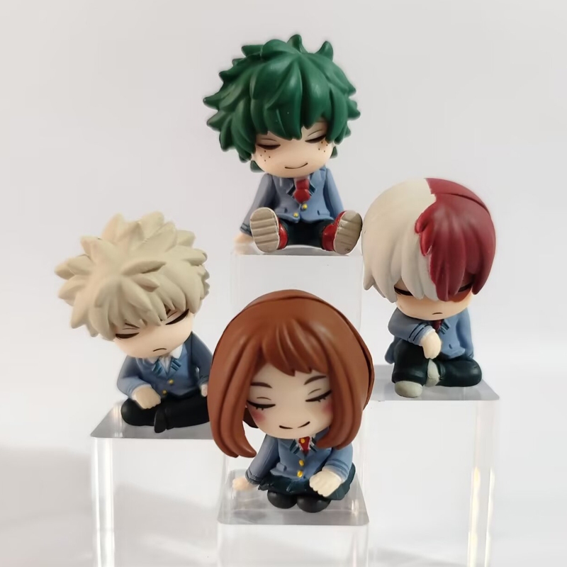 4 Pçs/Set Meu Herói Academia Boneca Sono Midoriya Izuku Bakugou Katsuki Todoroki Shoto Ochaco Urara Q Versão PVC Figuras em Oferta na Shopee