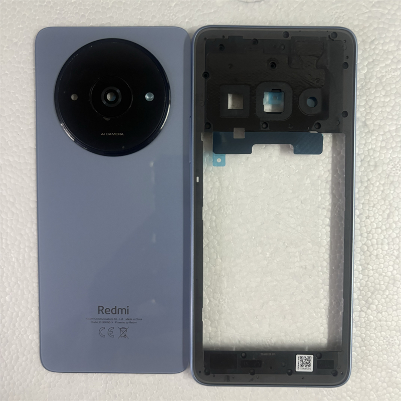 Para Xiaomi Redmi A3 23129RN51X Caso De Habitação Completo Quadro Médio + Tampa Da Bateria Porta Traseira Com Lente Câme