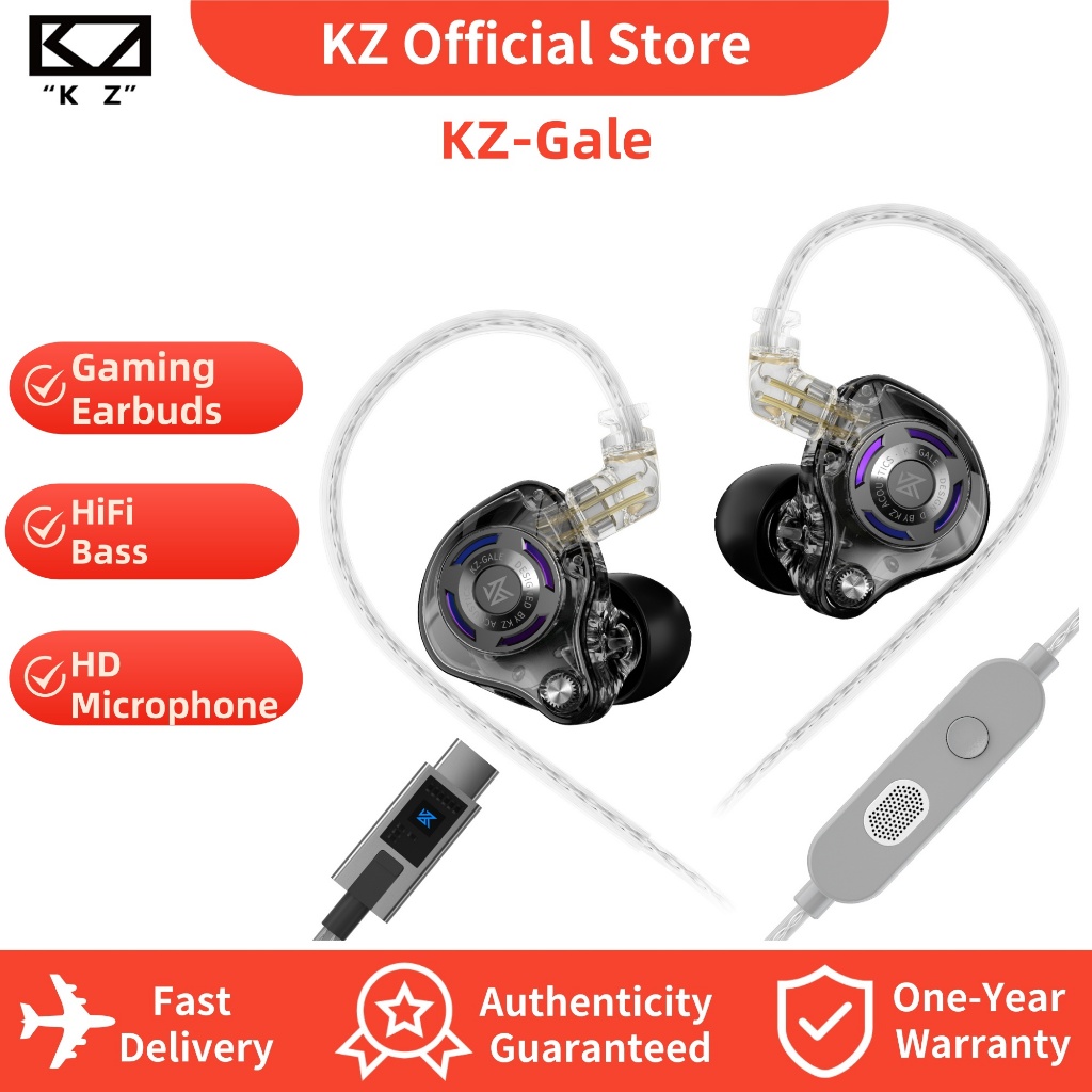 Fones De Ouvido Para Jogos KZ Gale Hi-Fi Com Driver Super Linear De Microfone Duplo Intra-Auriculares De Ampla Frequênci em Oferta na Shopee