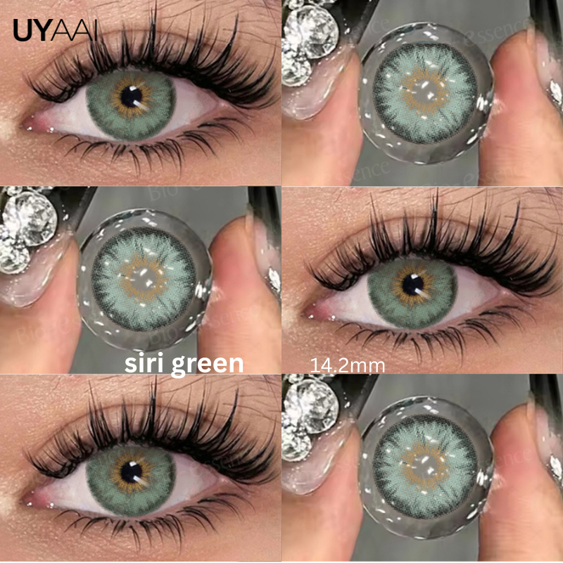 Conjunto De 1 E 2 Paresuyaai Novo Estilo Cleópatra Series Lente De Contato Verde Anual Soft Natural Cinza Azul Lentes Pa