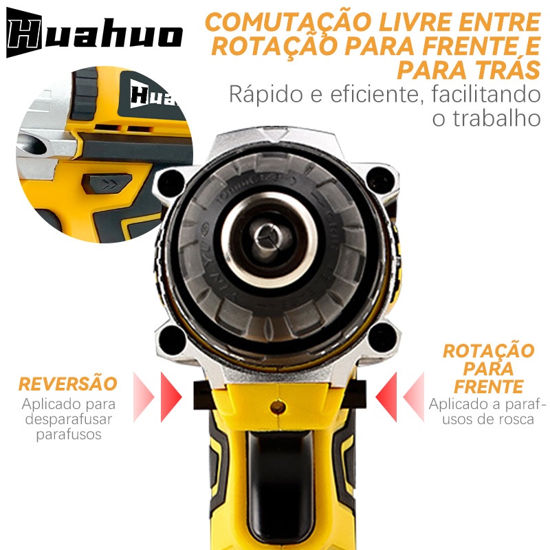 Parafusadeira Furadeira Elétrica Amarela / Verde 26V/68V 2 Baterias Com Maleta e Acessórios Completo — foto 6