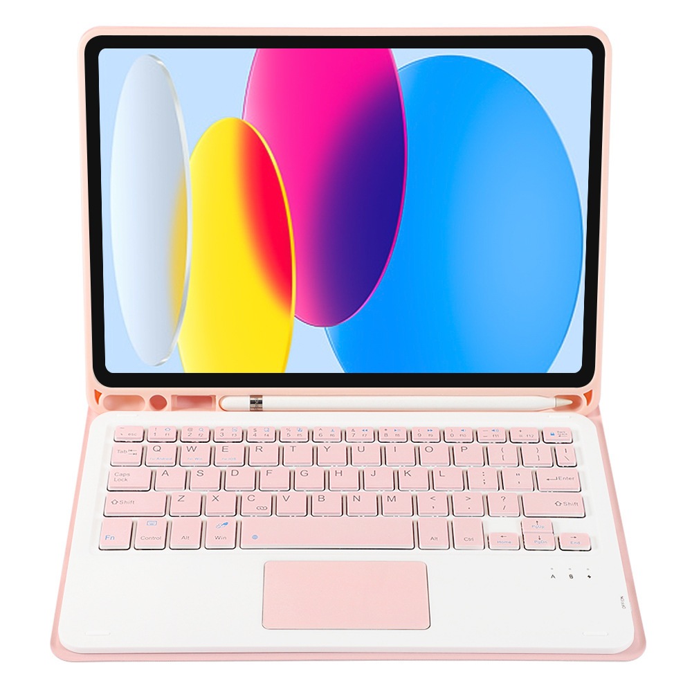 Adequado para Apple Tablet Capa protetora com teclado Bluetooth Capa de couro tocável adequada para iPad-7 Geração/8 Ger