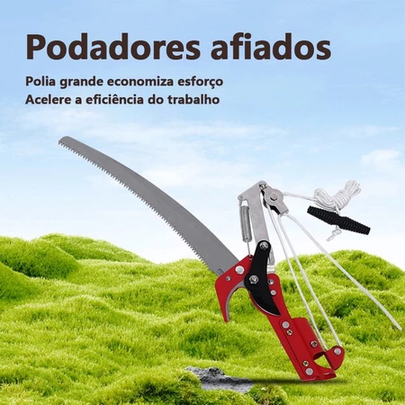 Serra de Poda 2 em 1 com Corda de Nylon Extensível Tesoura e Serra para Árvores e Jardinagem em Oferta na Shopee