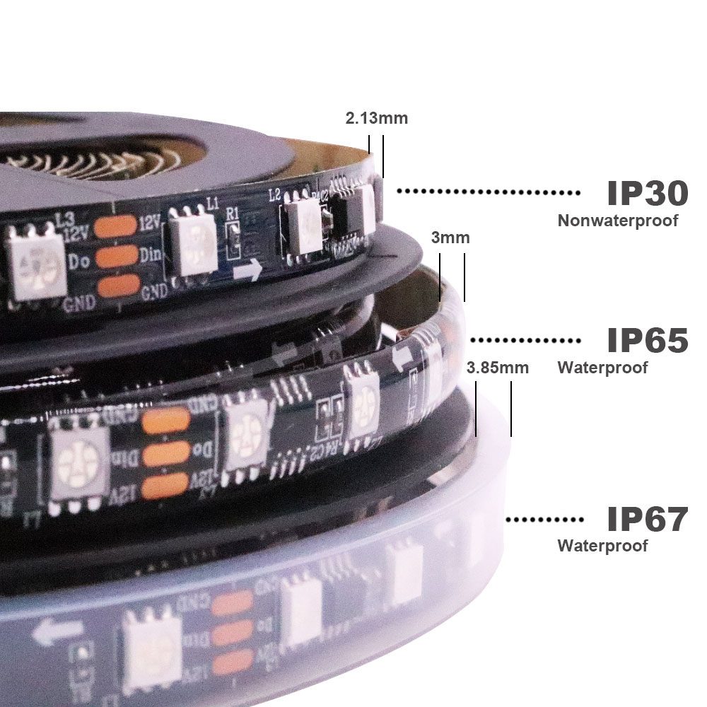 1M 5M WS2811 Pixel Led Strip Light 30/48/60leds/M Flexível Endereçável RGB Lighting DC12V