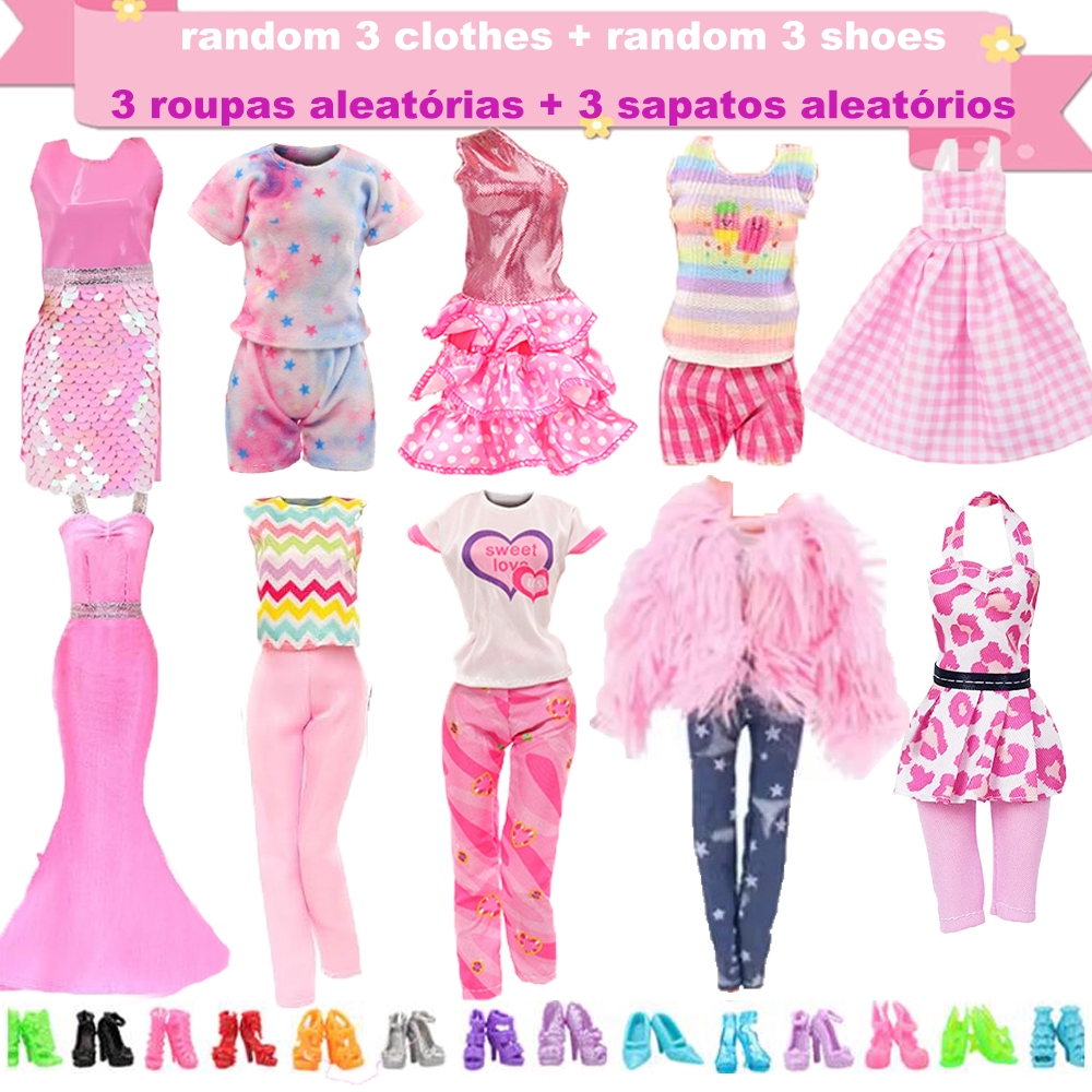 6 Peças De Roupas E Acessórios De Boneca Para Bonecas De Menina De 11.5 Polegadas , Incluindo 3 Conjuntos Da Moda Com 3 em Oferta na Shopee