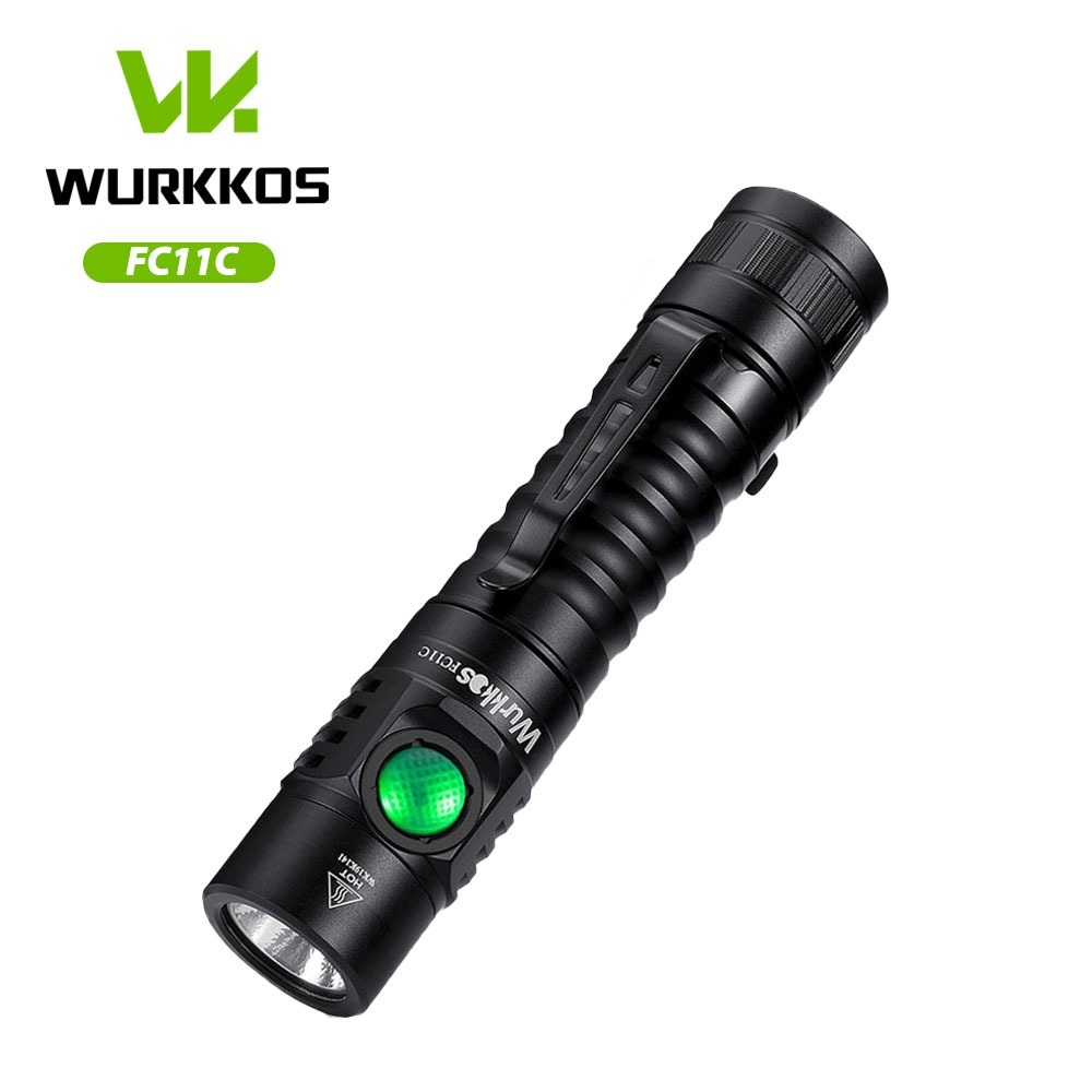 Wurkkos FC11C 6 Modos Poderosos 1200lm Maior CRI 18650 Bateria Li-lon Lanterna LED Traseira Magnética